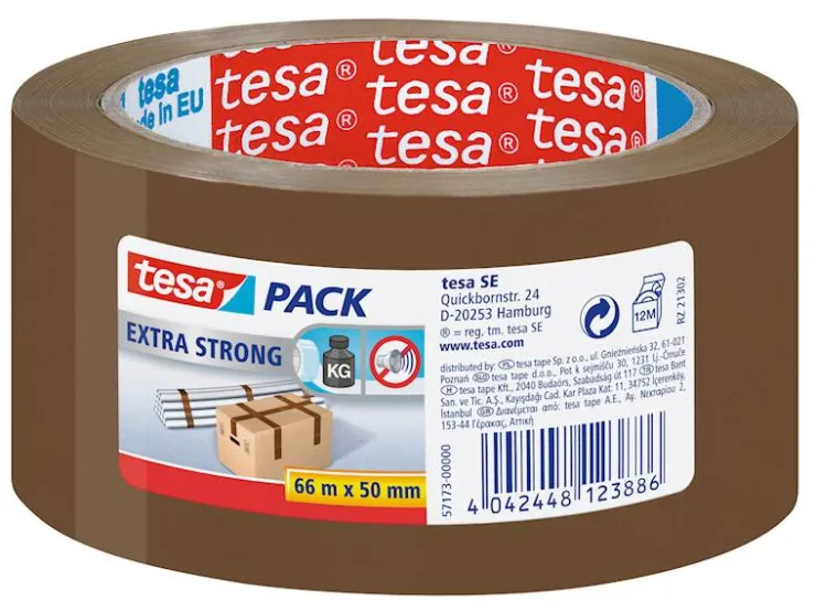 Sale Adhésif de fermeture de cartons PVC pour de cartons de poids moyen à lourd. 66 m x 50 mm brun. Rubans Adhésif