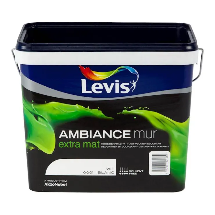 New Ambiance mur extra mat blanc 5 L Peinture Mur Et Plafond|Peinture Pour Plafond Et Murale