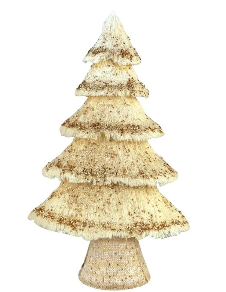 Arbre noële creme et or L Sapins De Noël