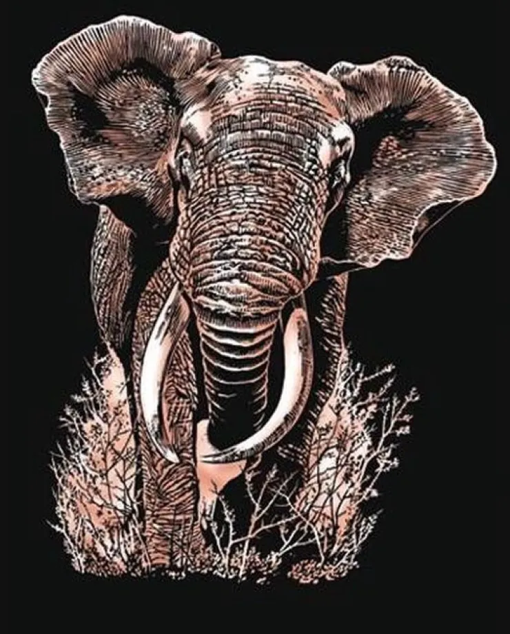 Hot Artfoil Copper Elephant Matériel De Peinture