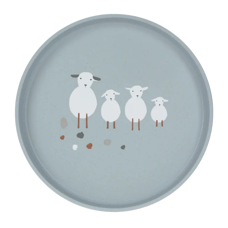 Clearance Assiette Enfant - Tiny Farmer Mouton Bleu Ustensiles De Repas
