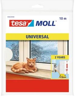 Bas de porte adhésif universel en mousse 15 mm x 10 m blanc Rubans Adhésif