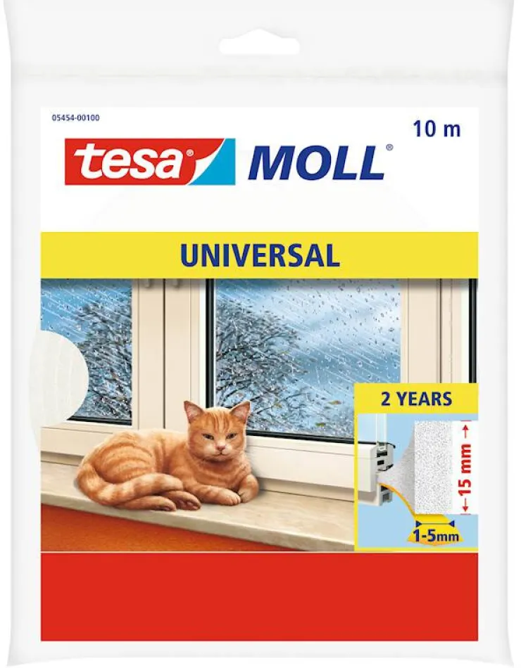 Bas de porte adhésif universel en mousse 15 mm x 10 m blanc Rubans Adhésif