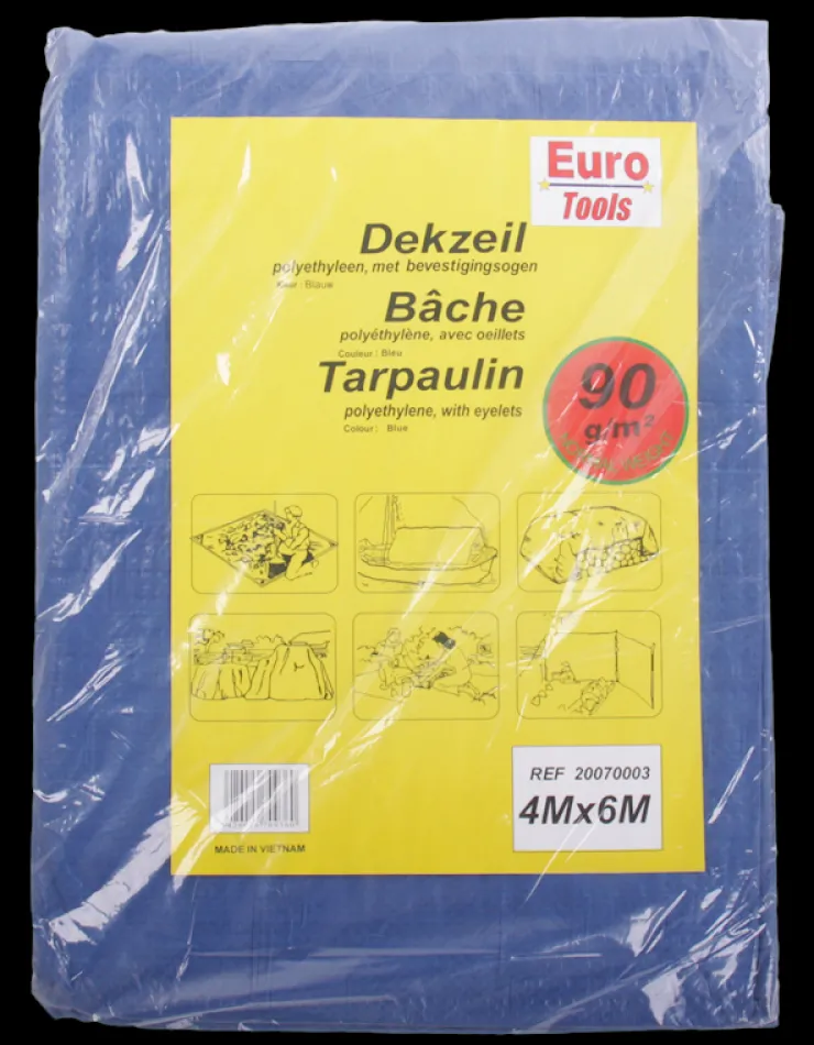 New Bâche 4x6m 90g bleu Matériaux De Protection