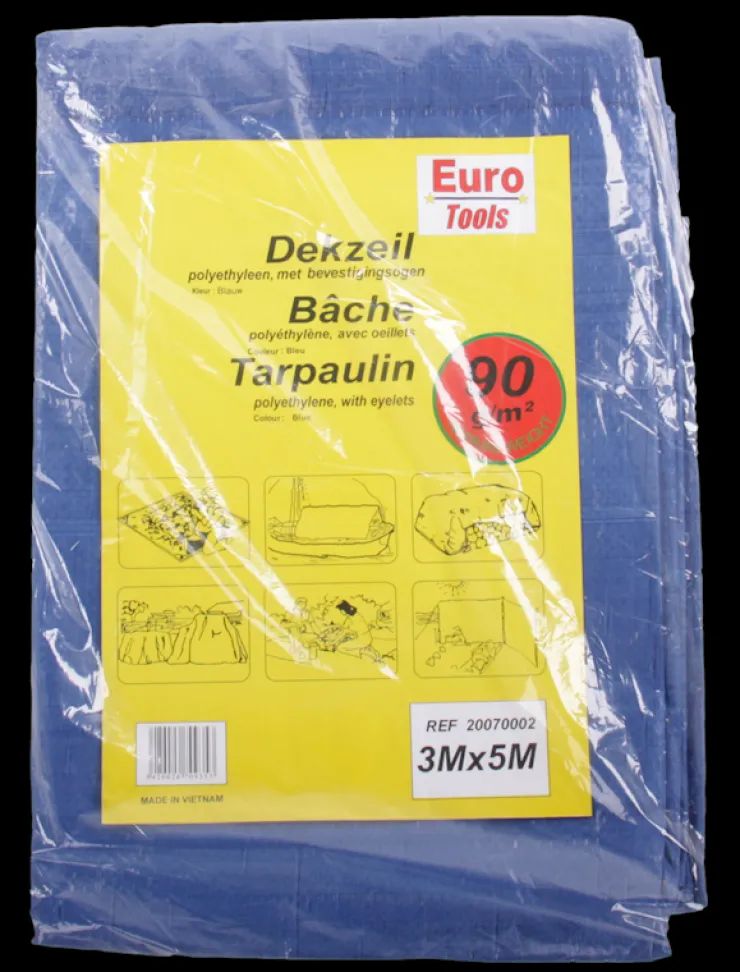 Hot Bâche 3x5m 90g bleu Matériaux De Protection