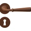 New Bequille avec rosace et entree fer rouille Ferrures De Porte