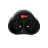 Biplette avec interrupteur noir 2 x 16 A Rallonges Et Adaptateurs