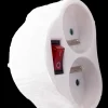 Biplette avec interrupteur blanc 2 x 16 A Rallonges Et Adaptateurs