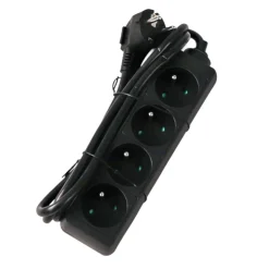 New Bloc multi-prises avec corde 1,5 m noir 4 x 16 A Câbles|Rallonges Et Adaptateurs