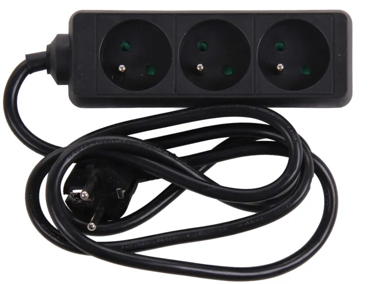 Discount Bloc multi-prises avec corde 1,5 m noir 3 x 16 A Rallonges Et Adaptateurs