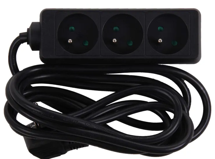 Outlet Bloc multi-prises avec corde 3 m noir 3 x 16 A Rallonges Et Adaptateurs