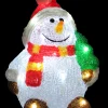 Discount Bonhomme de neige blanc LED 20x18x28 cm Décoration Lumineuse