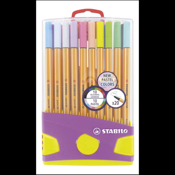 Sale Boîte de 20 feutres fins couleurs pastel Marqueurs