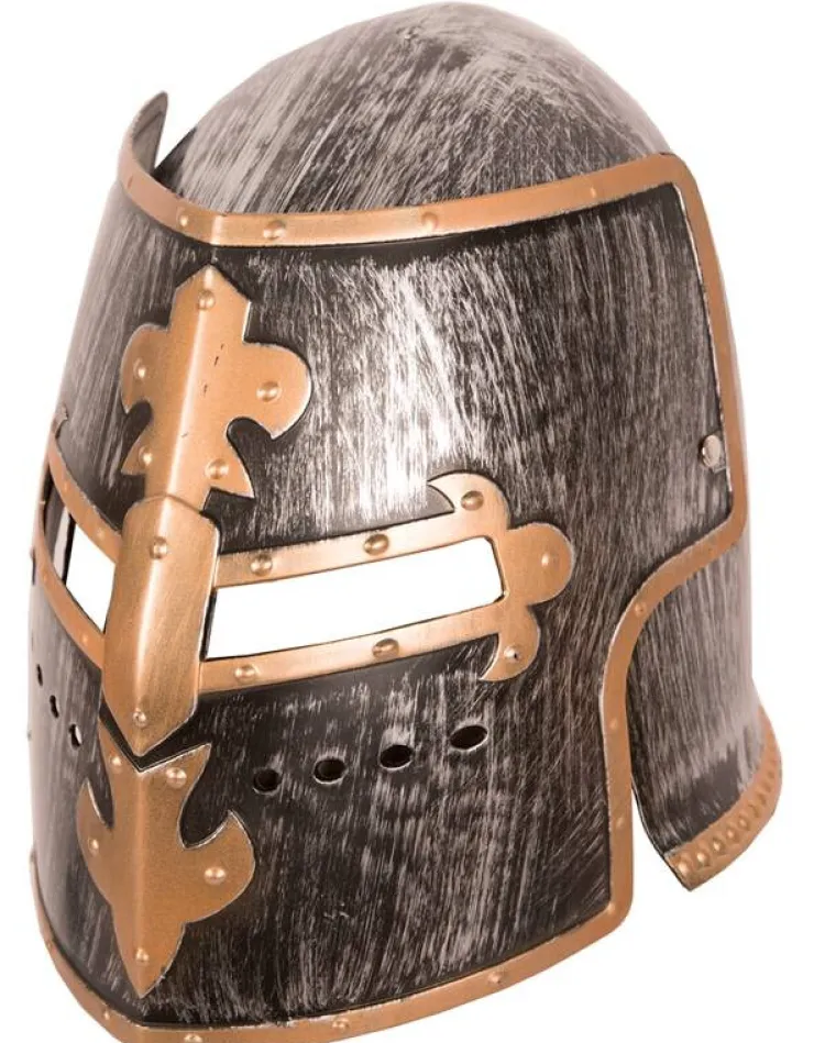 Hot Casque chevalier médiéval - Gris/or Accessoires