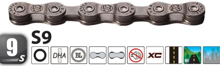 Online Chaîne argent 9 vitesses Accessoires Vélo
