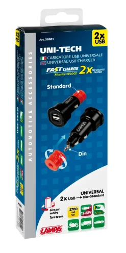 New Chargeur Universel Chargement Rapide 2x USB 2400 mA - 12/32V Accessoires