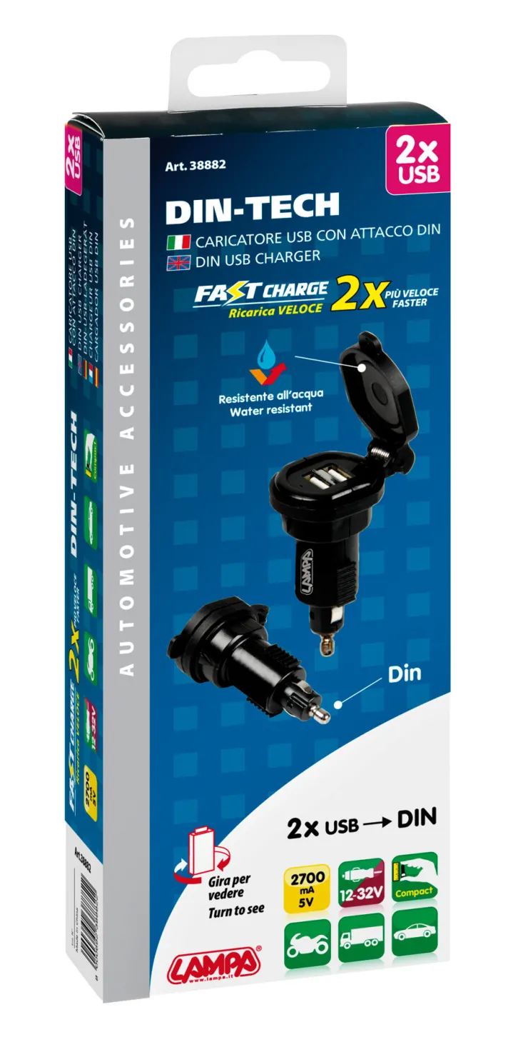 Online Chargeur 2x USB Prise DIN - 2700 mA-12/32V Accessoires