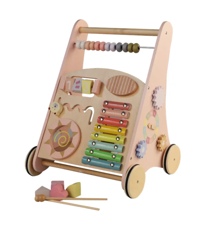 Outlet Chariot de marche en bois rose pastel Trotteurs|Trotteurs