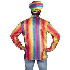 Clearance Chemise disco arc-en-ciel homme - Taille 60/62 Déguisements Adultes