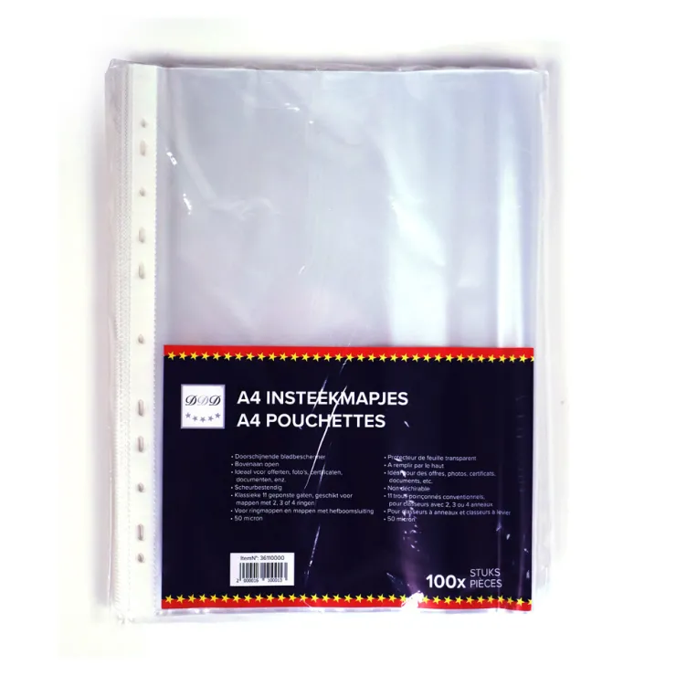 Discount Chemises plastiques A4 glossy 100 pièces Chemises Et Feuilles Intercalaires