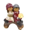 Couple enfants hiver Statues, Figurines Et Maisons