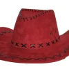 Sale Cow-boy en daim - Rouge Chapeaux Et Perruques