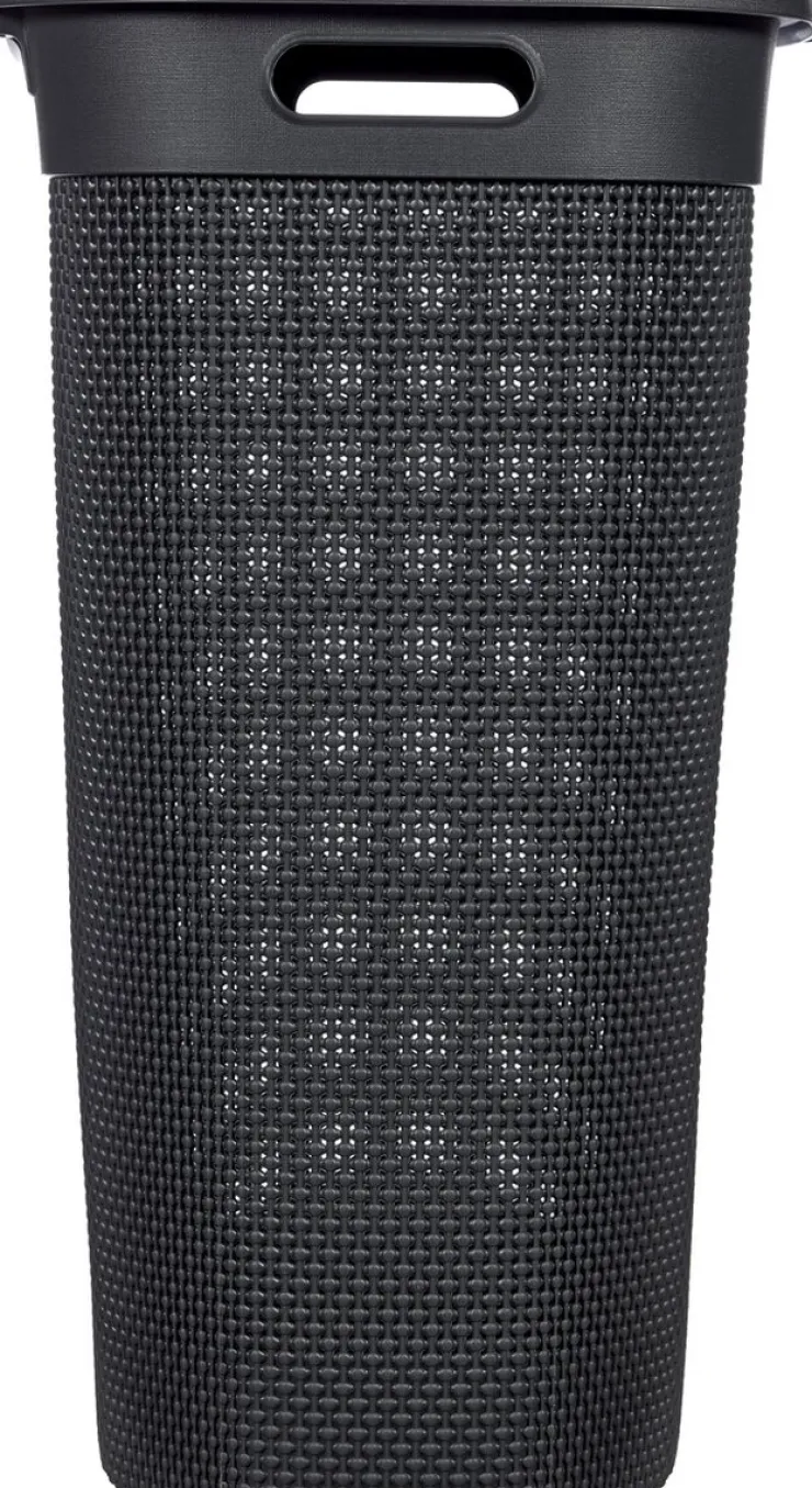 Filo Panier à Linge avec Couvercle Anthracite - 55L Box Et Panier À Linge