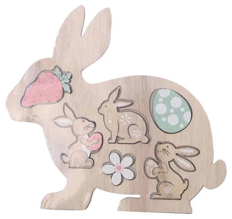 Online Décoration figurines lapin de pâques en bois Décoration De Pâques