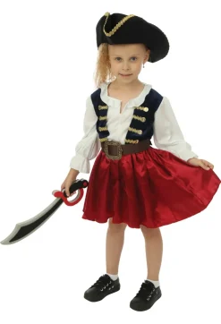 Online Déguisement de pirate avec chapeau fille - 3 pièces - Bleu - 3-4 ans Enfant Déguisements Enfants