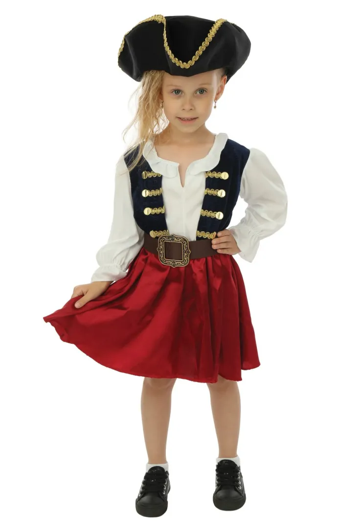 Discount Déguisement de pirate avec chapeau fille - 3 pièces - Bleu - 7-9 ans Enfant Déguisements Enfants