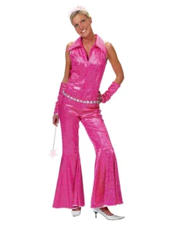 Sale Déguisement Disco Combinaison Rose Groovy - Taille 36/38 Déguisements Adultes
