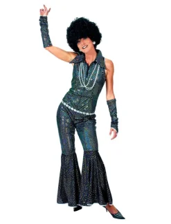 Outlet Déguisement Disco Combinaison Bleue Boogie Queen - Taille 40/42 Déguisements Adultes