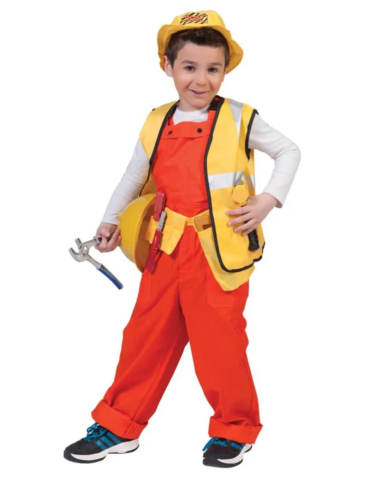 Best Déguisement Enfant Salopet Orange avec Veste Fluo - Taille 164 Enfant Déguisements Enfants