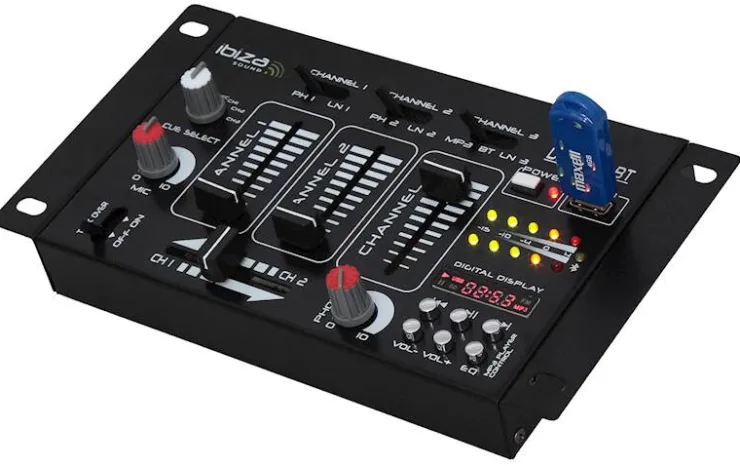 Sale Dj21Usb-Bt 4Ch Mixer W Display Audio