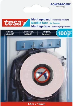 New Double face de fixation 1,5 m x 19 mm / carrelage et métal Rubans Adhésif