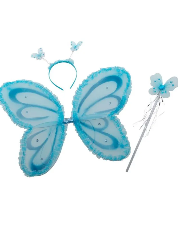 Outlet Ensemble papillon diadème + ailes + bâton - Bleu Accessoires