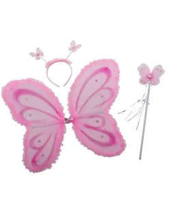 Outlet Ensemble papillon diadème + ailes + bâton - Rose Accessoires