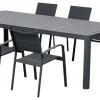 Hot Ensemble table de jardin Capri avec table réglable - 8 chaises de jardin - Aluminium - Noir Ensembles De Jardin|Meubles De Jardin