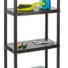 Discount Etagère plastique noir 130x60x30 cm Établis Et Systèmes De Rangement