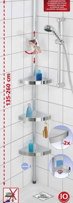 Outlet Etagère premium téléscopique 135 - 260 cm Accessoires De Douche
