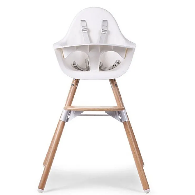 Clearance Evolu 2 Chaise Haute 2 En 1 + Arceau Naturel Blanc Chaises Hautes Et Coussin