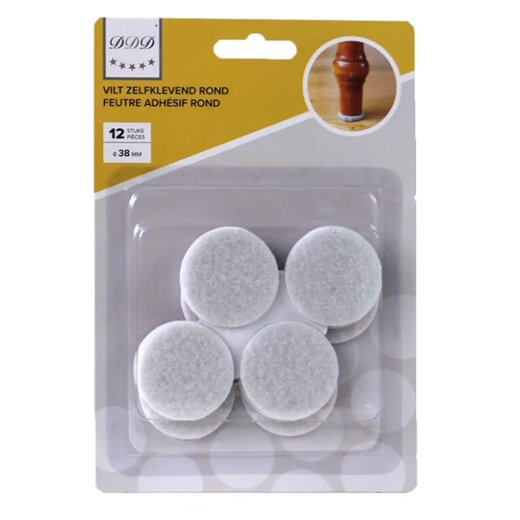 feutre adh rond 38 mm blanc 12 pieces Des Ferrures De Meubles Et De Portes