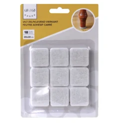 Sale feutre adhésif carre 30x30 mm blanc 18 pieces Des Ferrures De Meubles Et De Portes