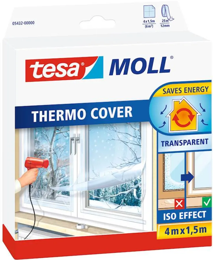 Best Film d’isolation Transparent Thermo Cover 4 m x 1,5 m Rubans Adhésif