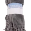 Fleece plaid gris 160x200 cm Plaids Et Couvre-lits|Coussins Et Plaids