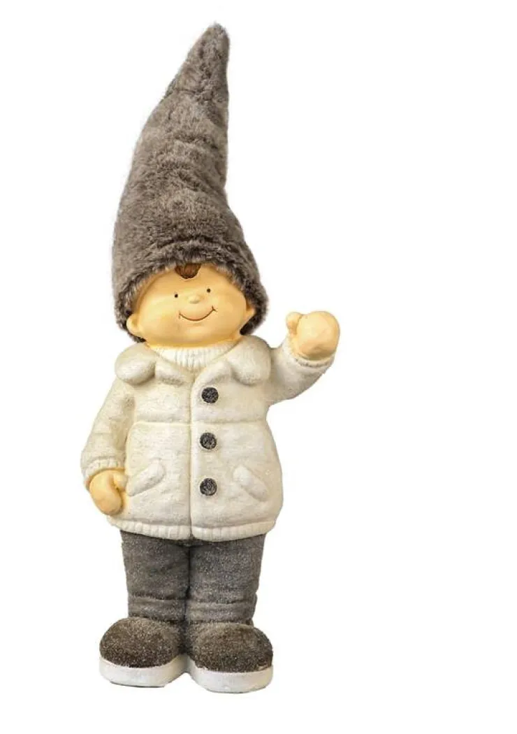 New Garçon avec grand bonnet 25x73 cm Statues, Figurines Et Maisons
