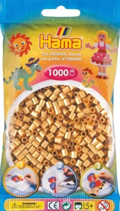 Outlet Hama 1000 pcs perles à repasser or Artisanat