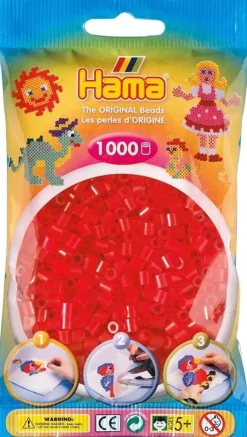 Discount Hama midi perles 1000 pcs rouge transparent Artisanat