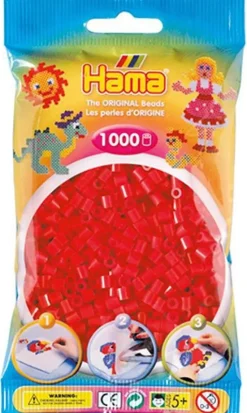 Clearance Hama 1000pcs perles rouge Artisanat