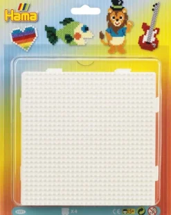 Best Hama plaques de base perles à repasser 4 pièces blanc Artisanat